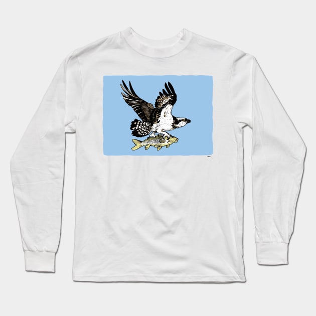 Osprey in Flight Long Sleeve T-Shirt by OBSUART